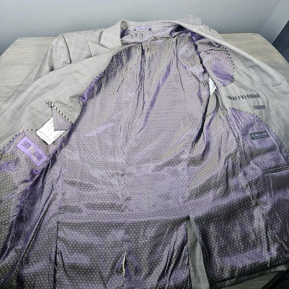 Earvin "Magic" Johnson Gray 3 Button Suit Jacket Men's Size 44R Blazer - Picture 5 of 8